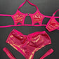 Hot Pink Star Bikini Top/Shorts Two-Piece Lingerie Outfit
