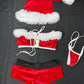 Red Velvet/White Fur Tube-Top/Shorts With Hat Christmas Outfit