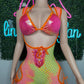 Ombré Spandex Fishnet One-Piece Lingerie Outfit