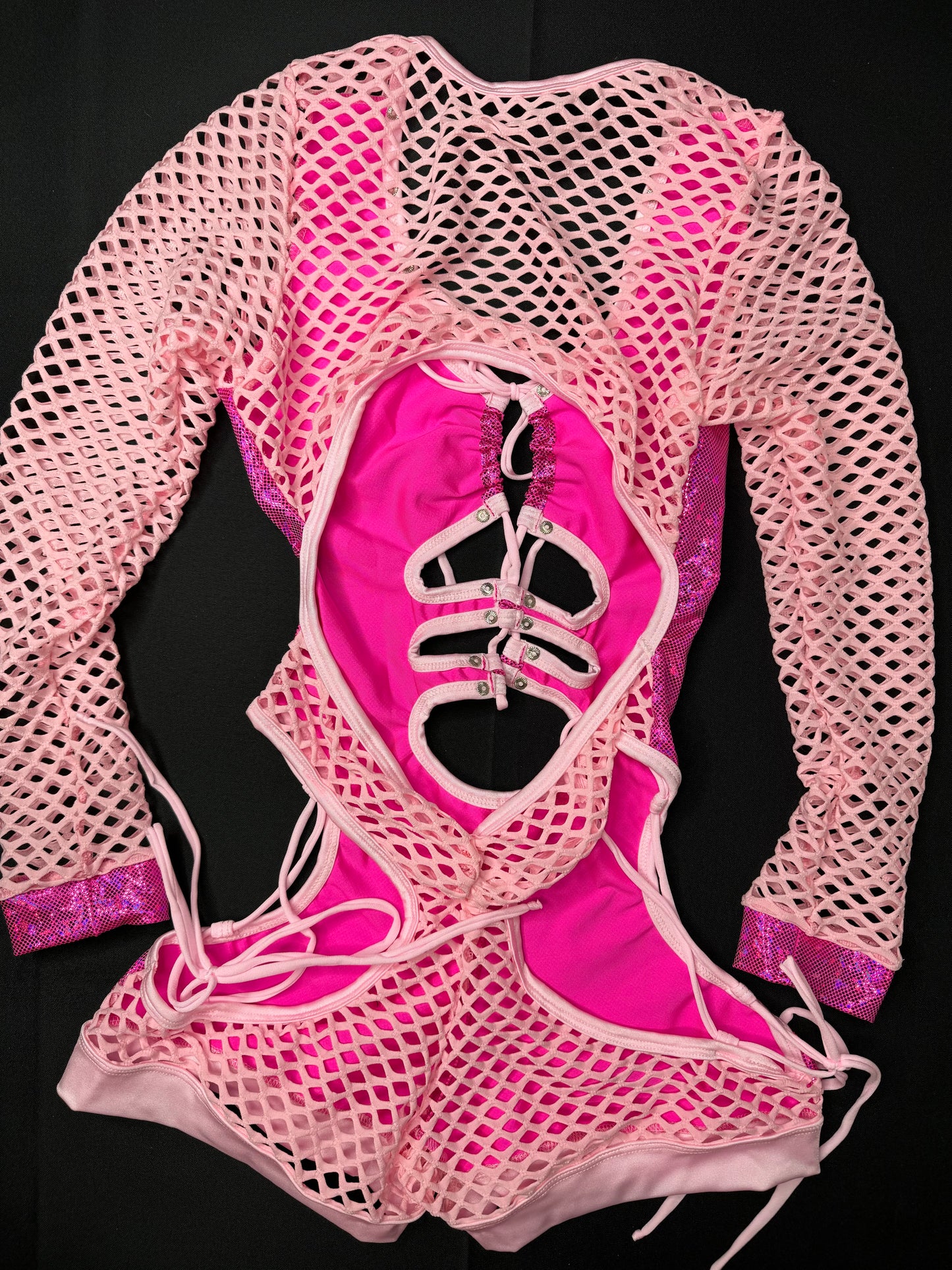 Hot Pink/Baby Pink Bartender Romper Outfit