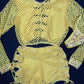 Yellow Bandana/Fishnet Spandex Long Sleeve Top/Shorts Two-Piece Lingerie Outfit