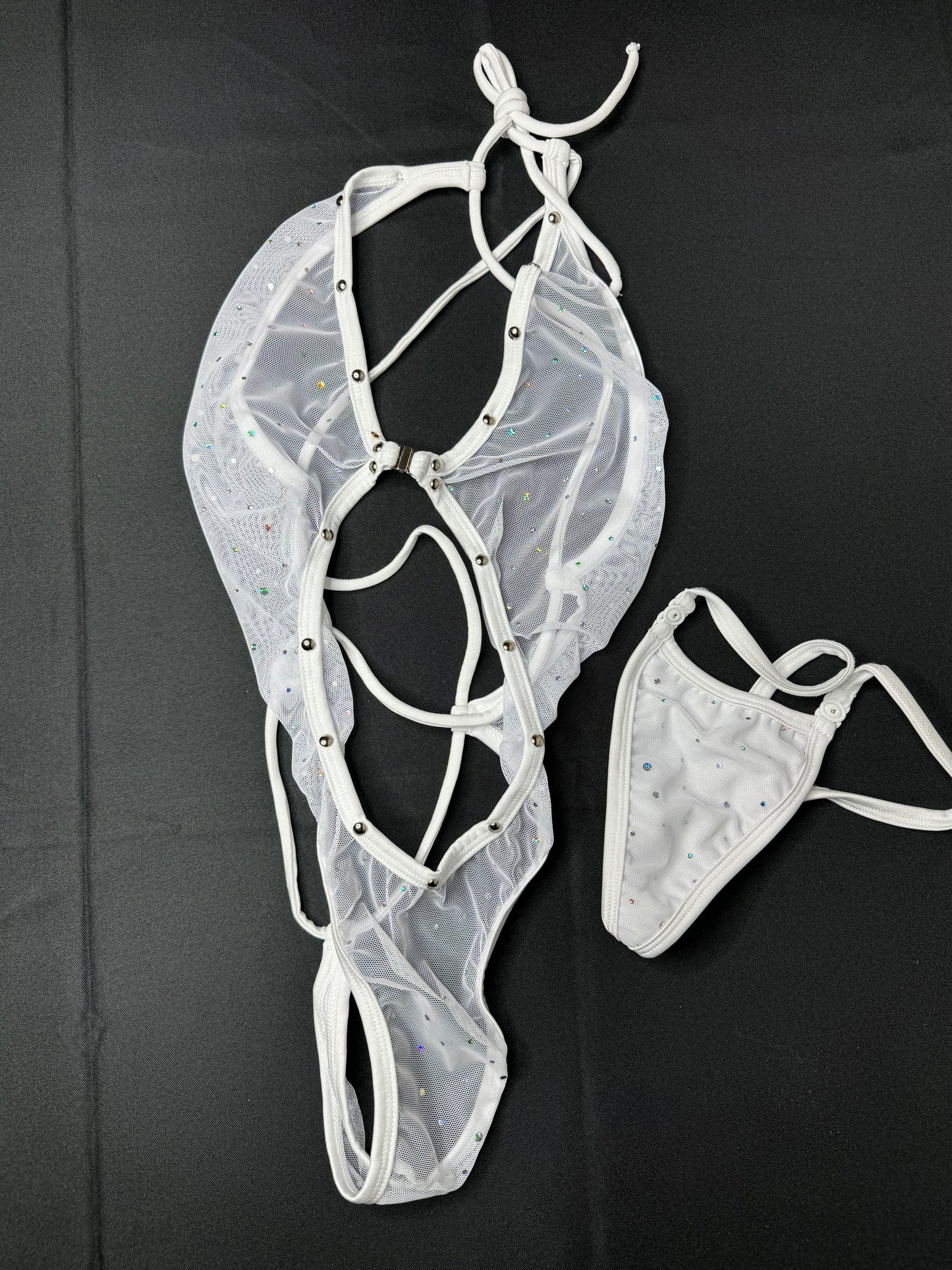 Exotic Dance Wear Mesh Outfit Sexy Stripper Attire for Nightclubs