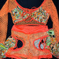 Cosmic Orange Fringe Two-Piece Exotic Dancer Outfit