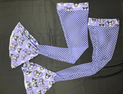 Lavender Kuromi Spandex Print Leg Lingerie Outfit
