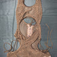 Brown Designer/Brown Fishnet Sleeveless Bikini Top Romper Lingerie Outfit