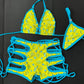 Exotic Dance Wear Two-Piece Outfit Sensual Black/Hot Pink