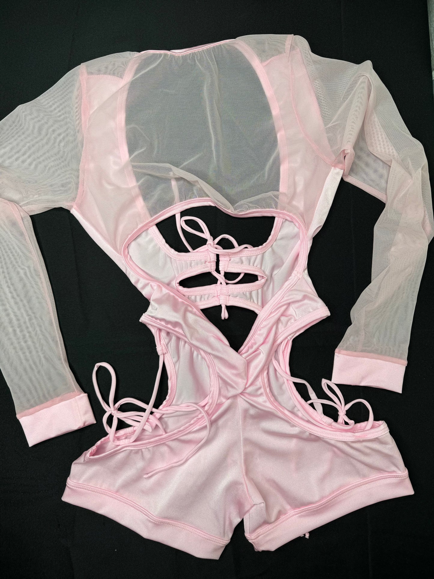 Baby Pink One-Piece Bartender Romper Outfit