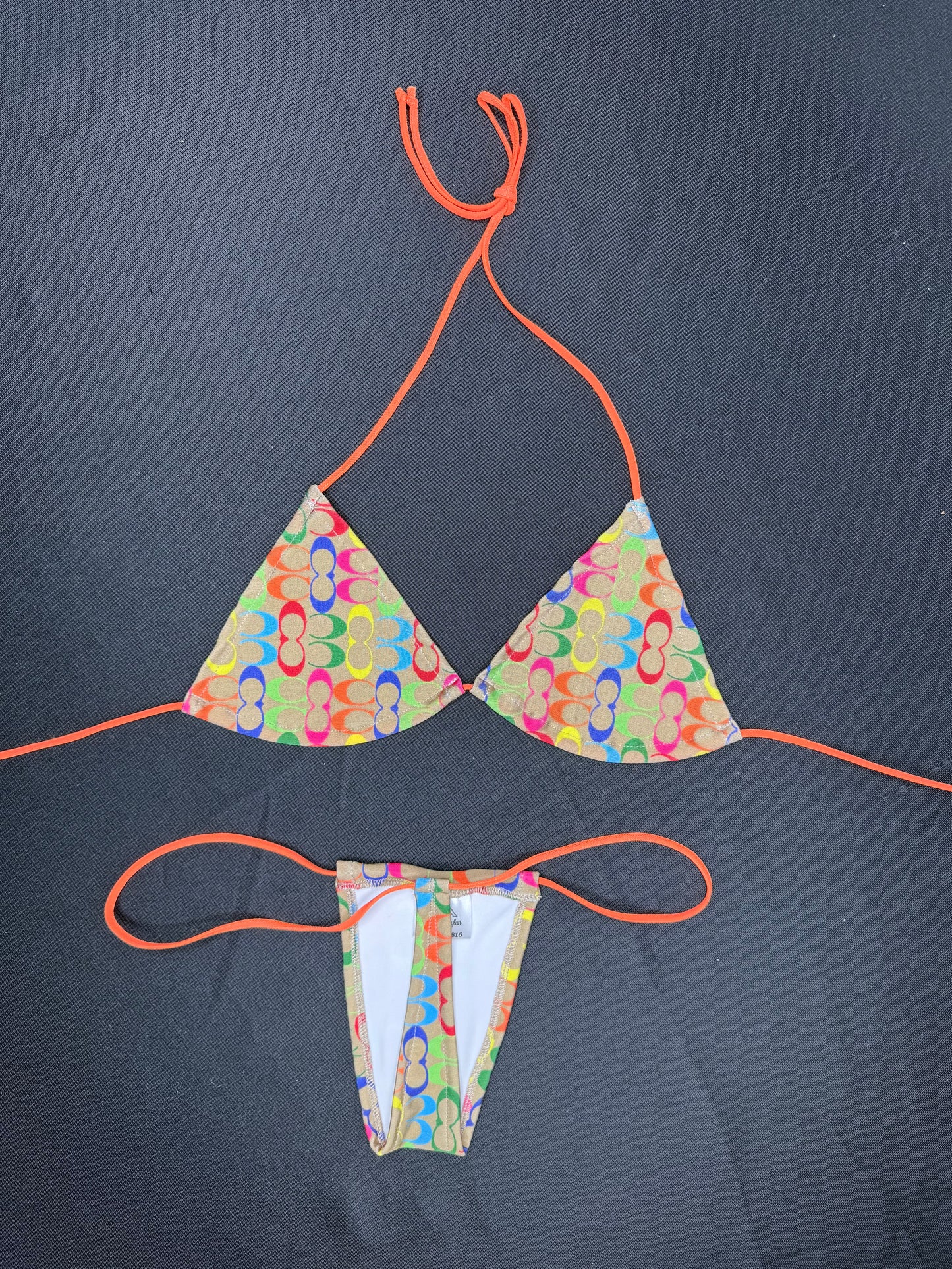 Designer Two-Piece Micro Bikini Lingerie Outfit