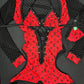 Red/Black Designer One-Piece Romper/Bikini Top Lingerie Outfit