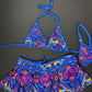 Tie Dye Spandex Two-Piece Skirt Lingerie Outfit