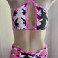 Hot Pink/Black Bunny Two-Piece Shorts Lingerie Outfit