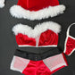 Red Velvet/White Mesh Tube Top/Shorts & Hat Christmas Lingerie Outfit