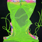 Rainbow Spandex/Neon Mesh One-Piece Lingerie Outfit with Cheekie Thong Lingerie Outfit