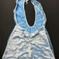Metallic Blue/Baby Blue Ripped Back One-Piece Stripper Outfit