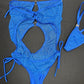 Royal Blue Mesh One-Piece Lingerie Outfit