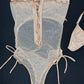 Beige/Nude Sparkle Mesh One-Piece Lingerie Outift