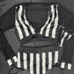 Referee Black/White Spandex Long Sleeve/Shorts Two-Piece Lingerie Outfit