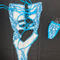 Baby Blue Designer One-Piece VELVET Lingerie Outfit