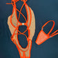 Orange Sparkle Mesh One-Piece Lingerie Outfit