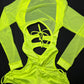 One-Piece Neon Yellow Stretch Fabric/Mesh Romper Stripper Outfit
