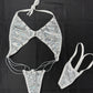 Metallic White Spandex Sling-Shot Lingerie Outfit