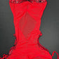 Red Web Nylon/Spandex Red Mesh One-Piece Cheeky Thong Lingerie Outfit