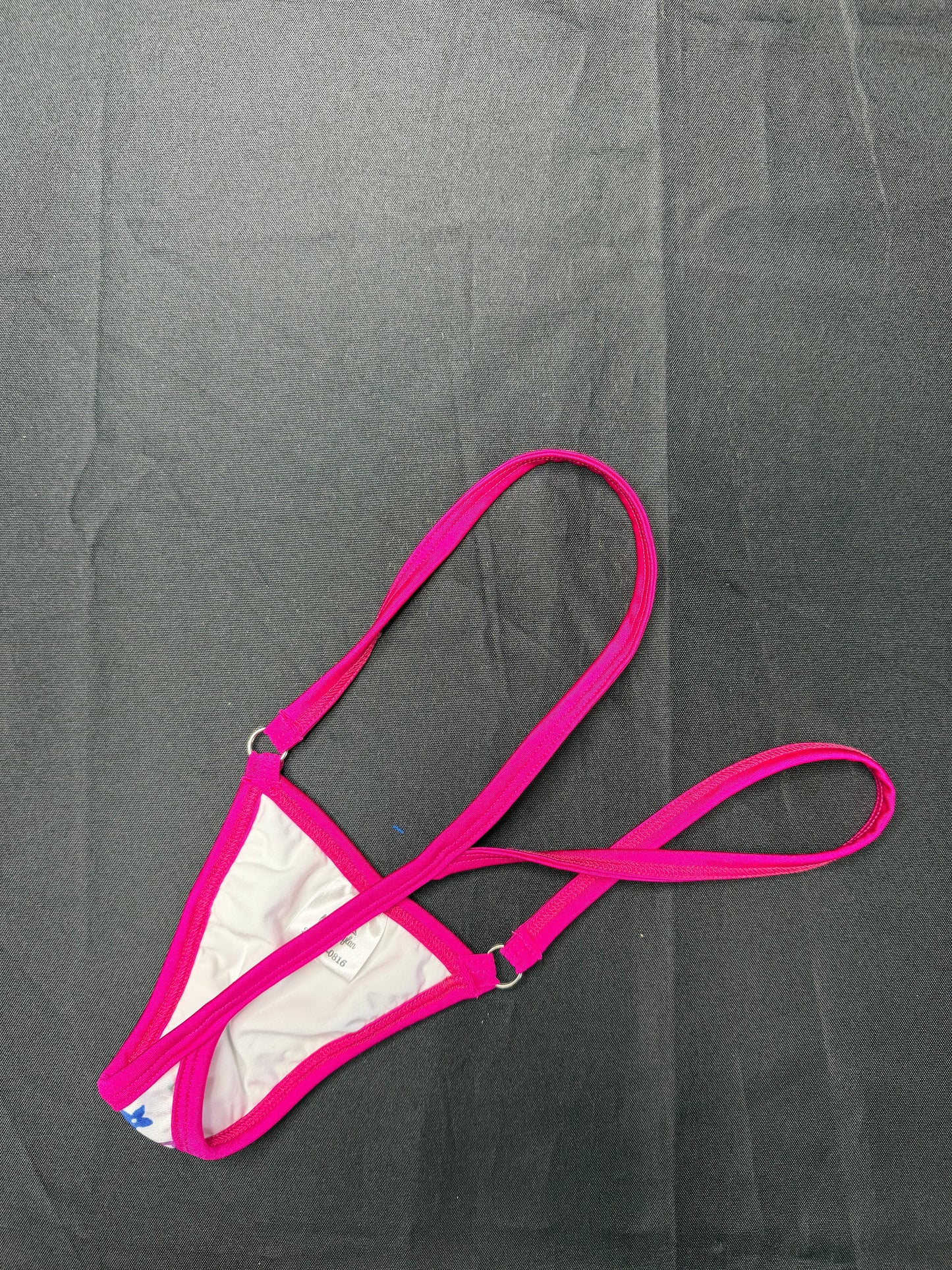 White Designer/Fuchsia Hot Pink Spandex Two-Piece Shorts Lingerie Outfit