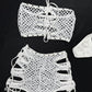 White Fishnet Tube Top/Shorts Two-Piece Lingerie Outfit