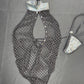 Metallic Black/Black Fishnet One-Piece Lingerie Outfit