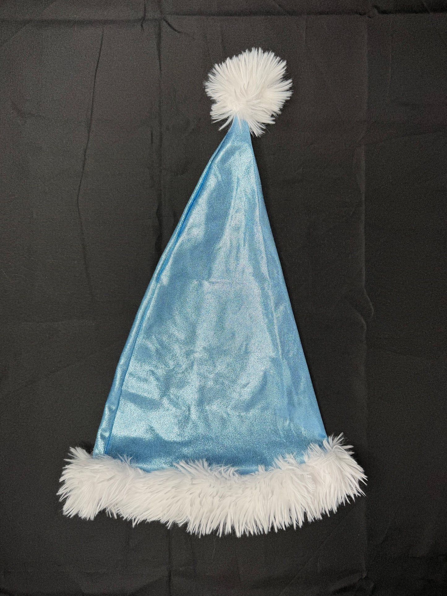 Metallic Blue/White Fur Three-Piece Shorts With Hat Lingerie Outfit