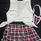 White Tie Top/Plaid Skirt School Girl Two-Piece Lingerie Outfit