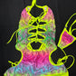 Neon Yellow Fishnet Animal Print Spandex Romper Lingerie Outfit