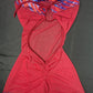 Burgundy Mesh/Spandex One-Piece Lingerie Outfit