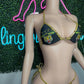 Gold/Designer Tiger Spandex Two-Piece Lingerie Outfit