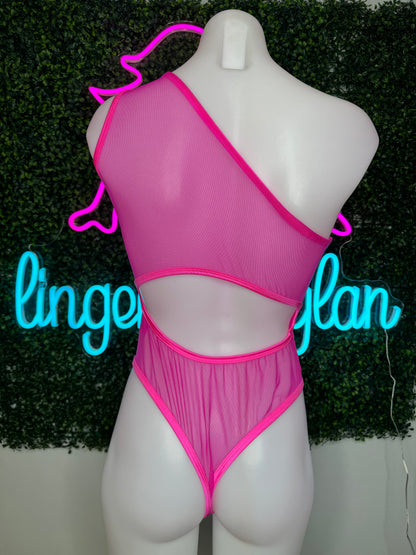 Hot Pink One-Piece Leotard Outfit