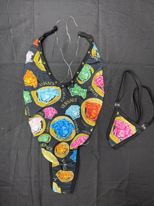 Designer Black One-Piece Lingerie Outfit