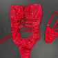 Metallic Red/Red One-Piece Lingerie Outfit