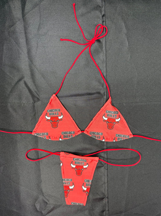 Bulls Two-Piece Micro Bikini Lingerie Outfit