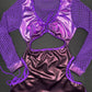 Metallic Purple Ombré/Purple Fishnet One-Piece Romper Lingerie Outfit