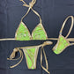 Yellow/Gold Spandex Two-Piece Lingerie Outfit