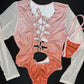 Metallic Ombré Leotard Long Sleeve One-Piece Lingerie Outfit