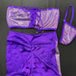Metallic Purple/Purple Two-Piece Ripped Back Shorts Lingerie Outfit
