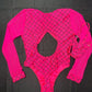Hot Pink Spandex/Mesh Leotard Lingerie Outfit