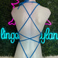 Blue Cheetah Print One-Piece Stripper Outfit