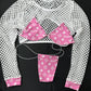 baby pink/white three-piece stripper outfit