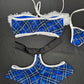 Blue Plaid/White Fur Tube Top/Shorts Christmas Lingerie Outfit