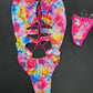 Metallic Rainbow Spandex One-Piece Lingerie Outfit