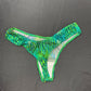 Green Animal Print/Green Fishnet One-Piece Cheeky Thong Lingerie Outfit