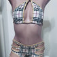 Exotic Dance Wear Two-Piece Outfit Sensual Black/Hot Pink