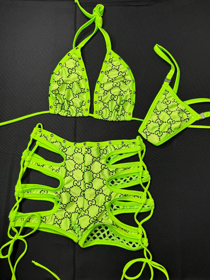 Designer Two-Piece Shorts Lingerie Outfits